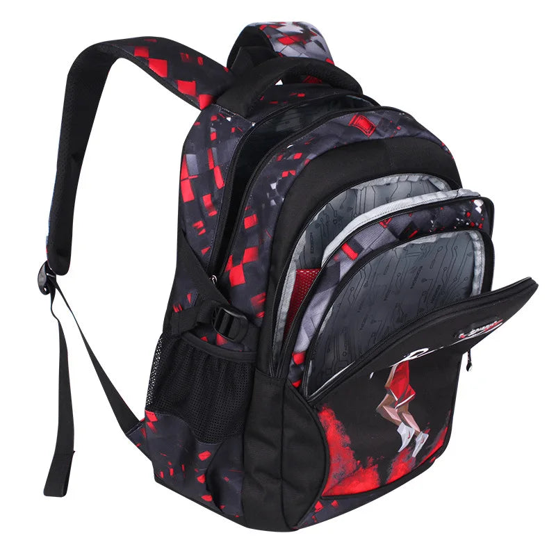Basketball Print Stylish School Bag for Kids childrensterritory