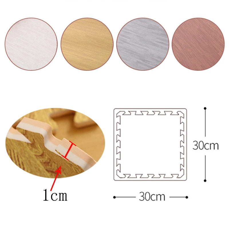 Wood Grain Interlocking Baby Play Mat 30*30cm childrensterritory