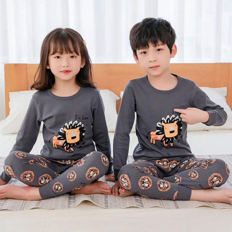 Kids Unisex Cartoon and Floral Print Soft Sleepwear Pajamas Sets childrensterritory