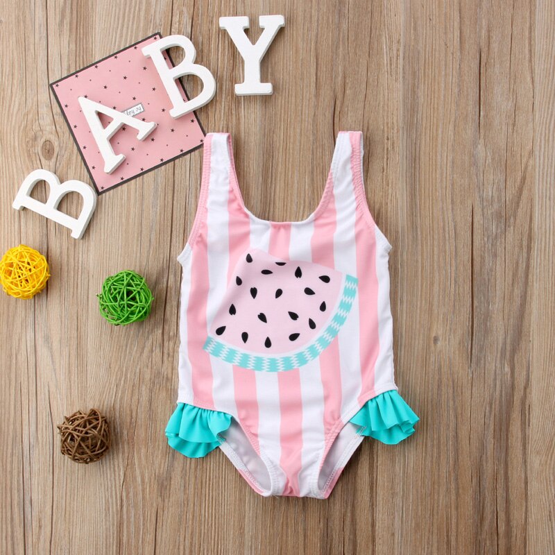Lovely Watermelon Print Baby Girls Swimwear childrensterritory