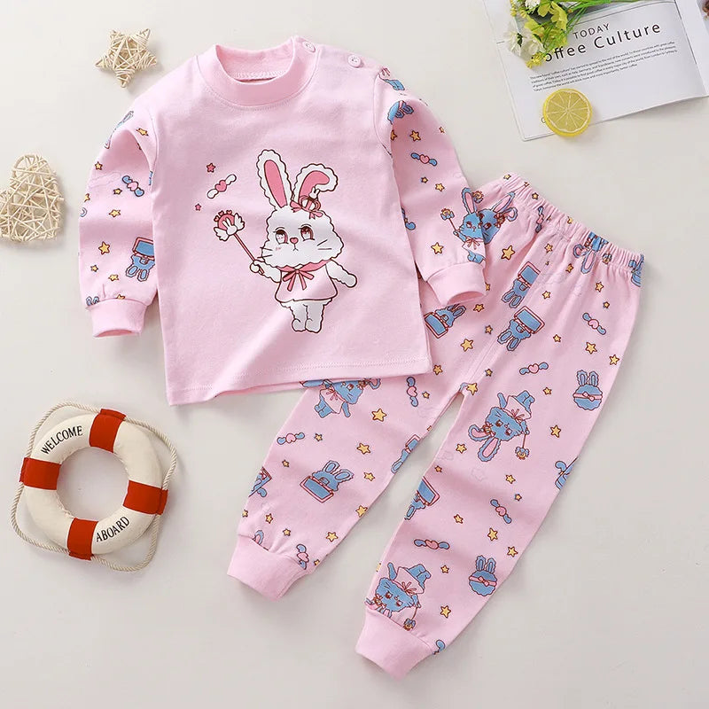 Kids Cartoon Print Long-Sleeved Clothing Set childrensterritory