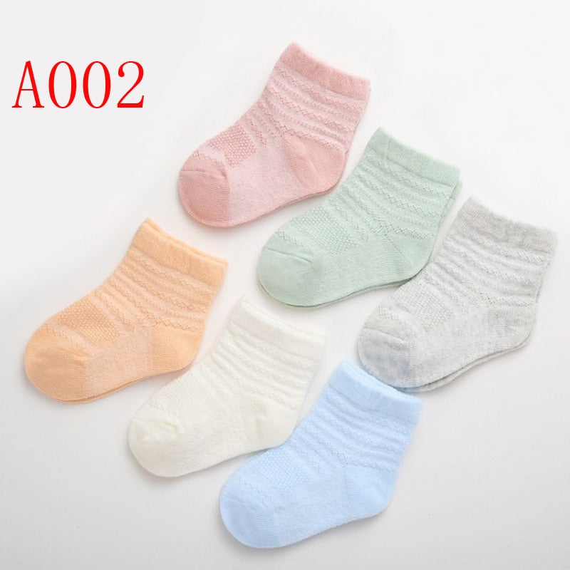 Baby Solid Color 6Pair/lot Thin Cotton socks childrensterritory