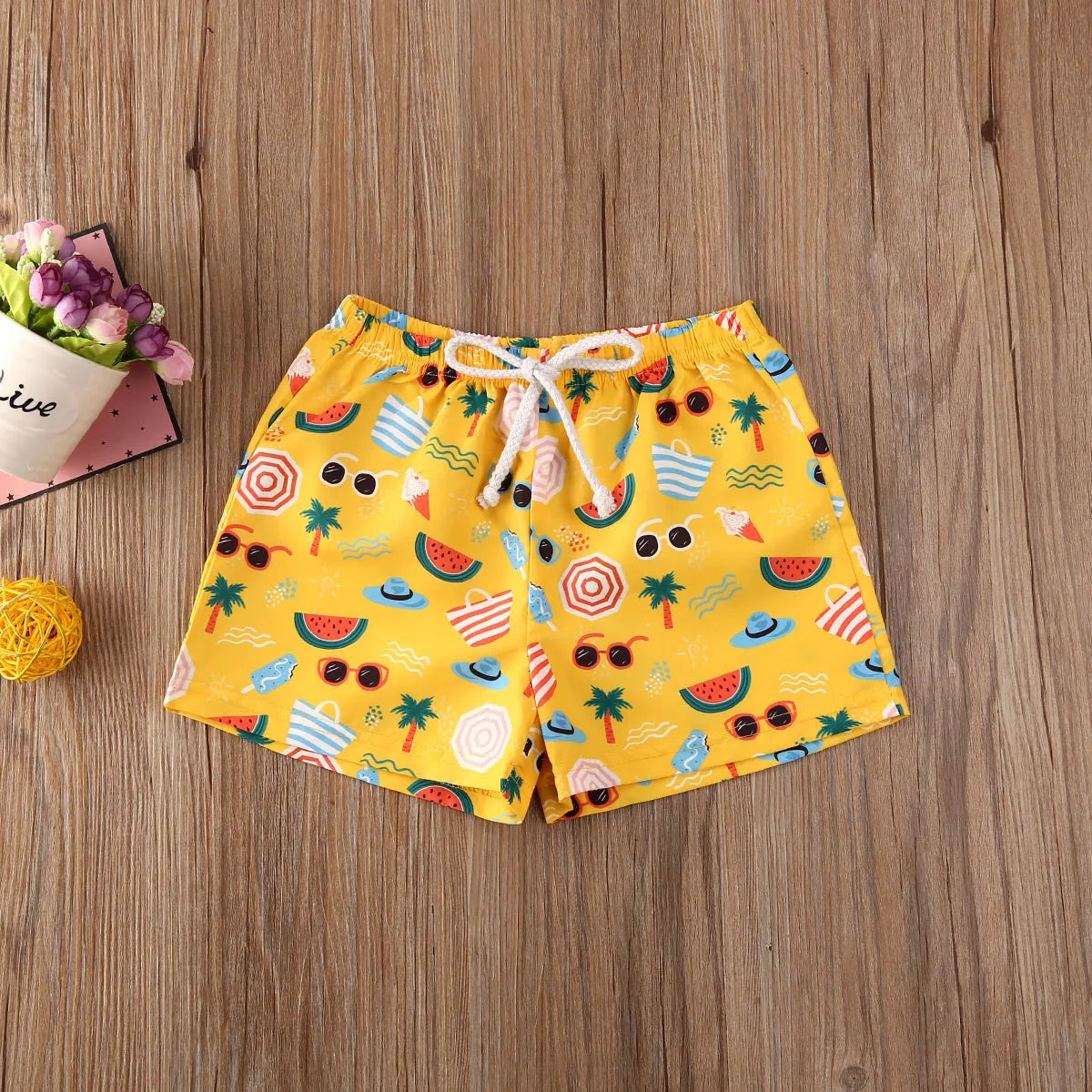 Toddler Boys Cartoon Printed Beach Swimwear Shorts