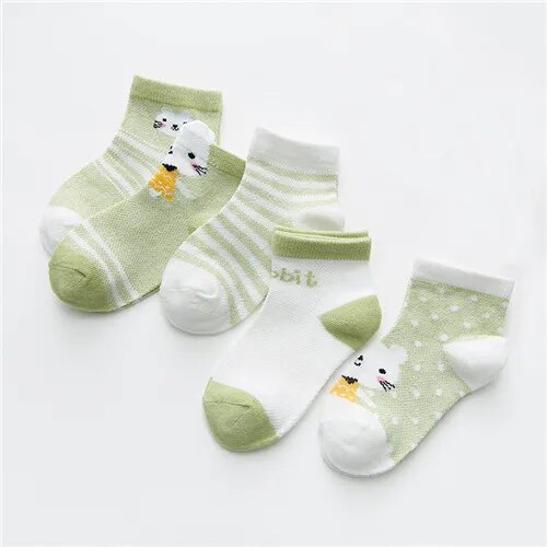 Cartoon Animal Design 5 Pairs/Lot 0-2Yrs Baby Socks childrensterritory