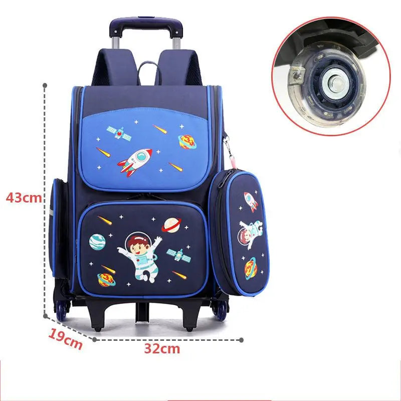 Kids Girls Unicorn Style School Trolley Backpack