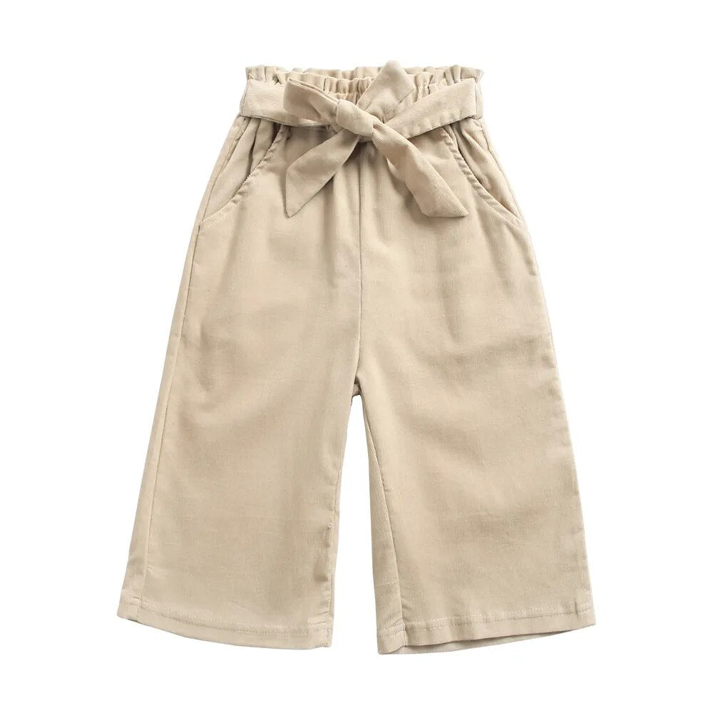 Little Girls Casual Long Pants Winter Trousers with Pockets childrensterritory