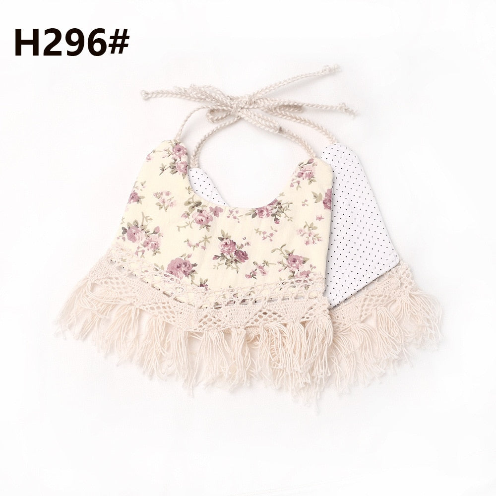 Baby Tassel Double-deck Bib | Cotton Linen Burp Cloths childrensterritory