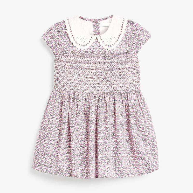 Little Girls Casual Soft Cotton Floral Design Dresses childrensterritory