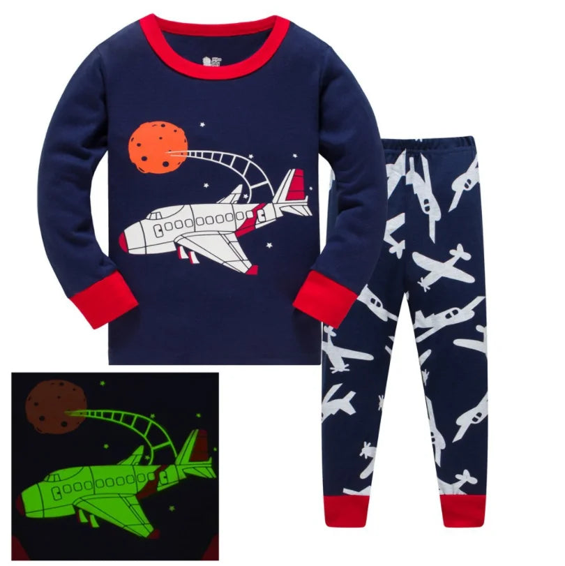 Kids Boys Space Rockets Printed Sleepwear Pajamas childrensterritory