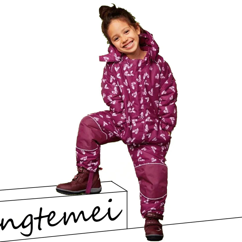 Plus Velvet Windproof Kids One-piece Thickening Ski Suit childrensterritory