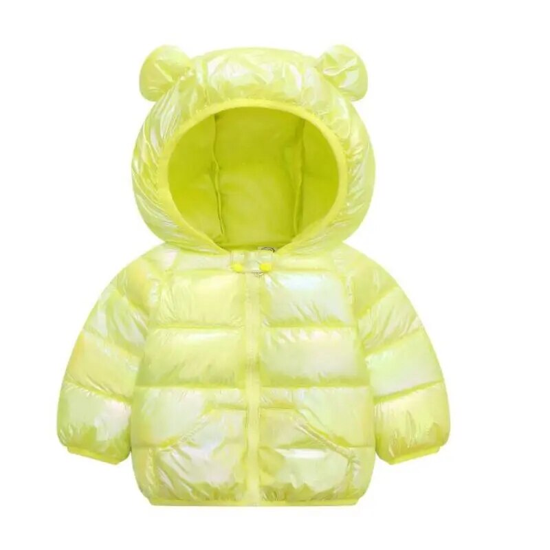 Little Girls Warm Hooded Glossy Design Jackets childrensterritory