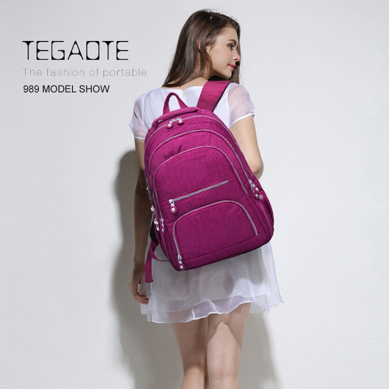 Teenage Girls Casual Large Nylon School Backpack childrensterritory