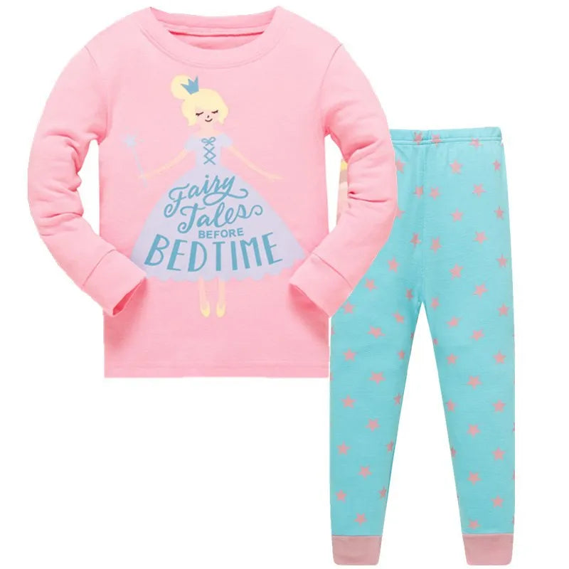 Kids Girls Cartoon Unicorn/Mermaid Print Sleepwear Set childrensterritory