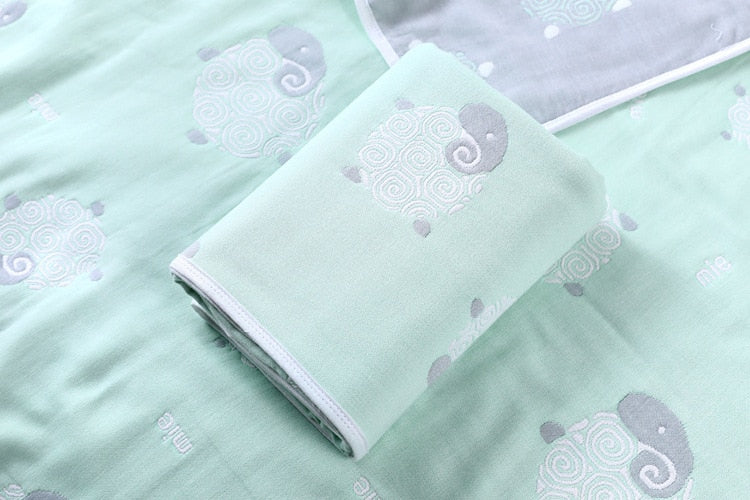 6 Layer Cotton Muslin Baby Blankets Carriage Quilt childrensterritory