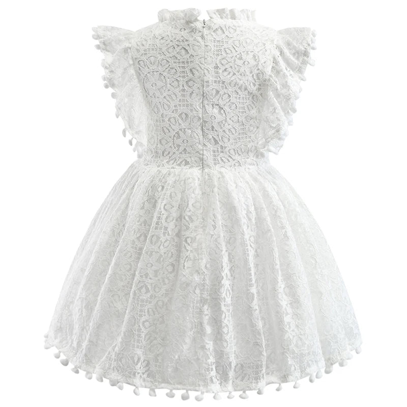 Kids Girls Flower Lace Design Summer Party Dresses childrensterritory