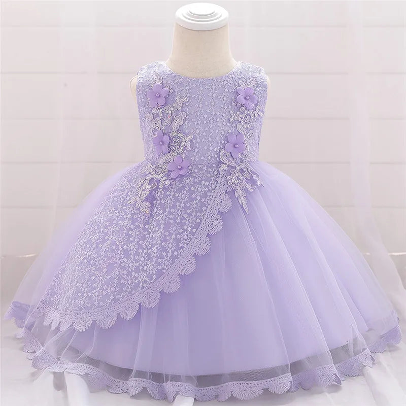 Baby Girl Lace Embroidered Formal Occasion Gowns