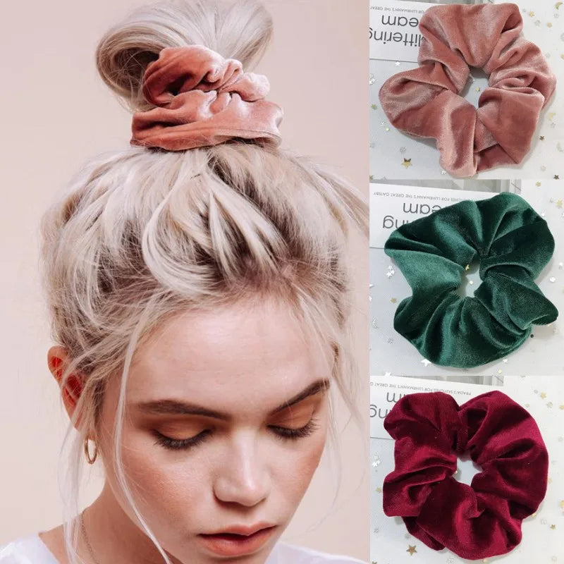 Velvet Scrunchie Hairband For Girls