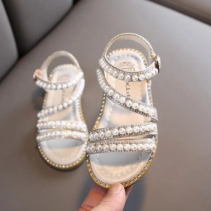 Kids Girls Stylish Bling Rhinestone Soft Princess Sandals