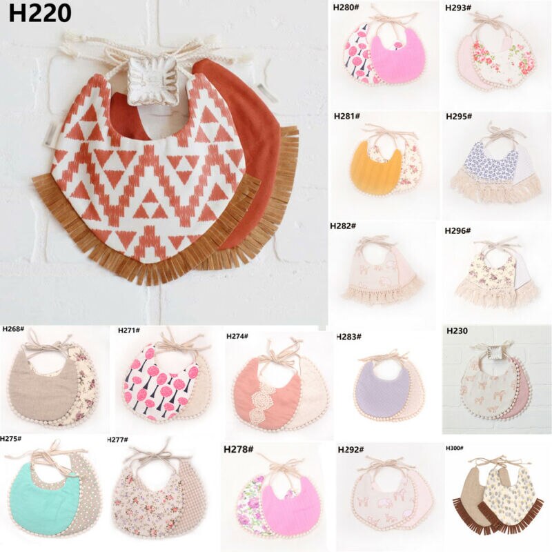 Baby Tassel Double-deck Bib | Cotton Linen Burp Cloths childrensterritory