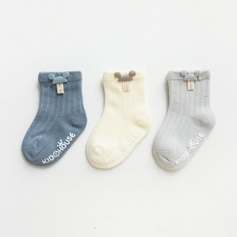 Cartoon Design Non-slip 3 Pairs/Lot Baby Floor Socks childrensterritory