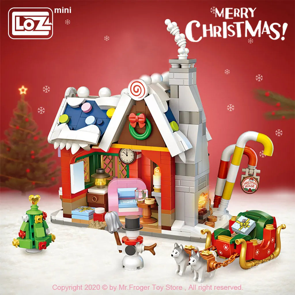 Mini Christmas House Building Blocks Toys Gift for Kids