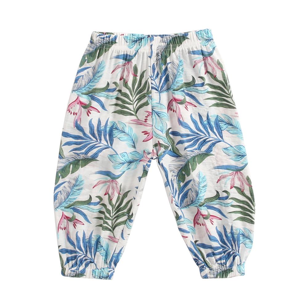 Baby Girl Floral Print Cotton Pants in Holiday Style childrensterritory