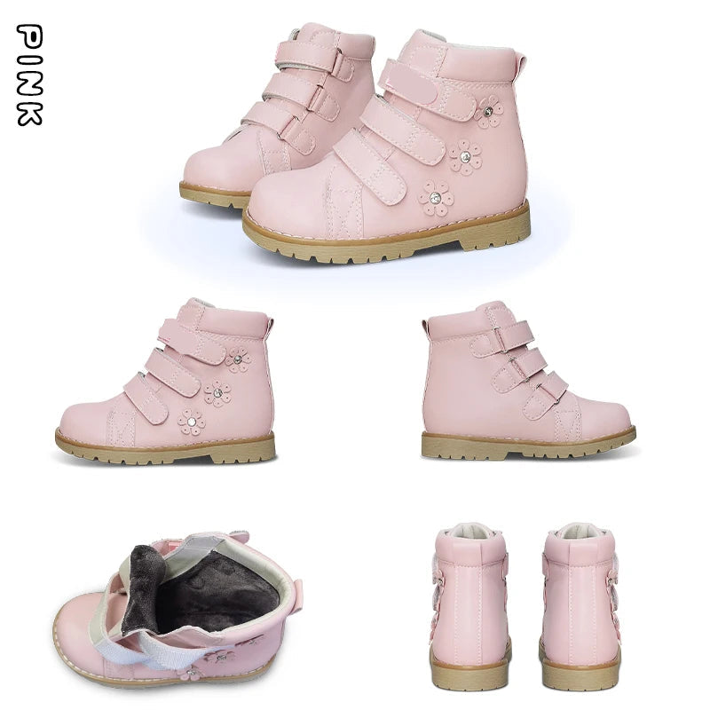 Kids Luxury Ankle Booties With Rhinestone Decoration childrensterritory
