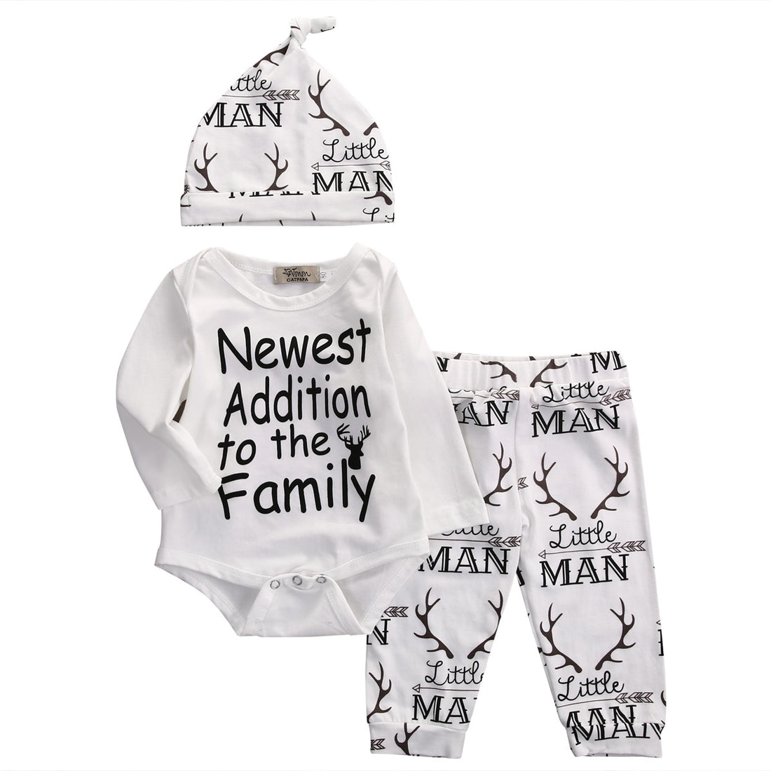 Newborn Baby Boy Letter Print 3 Piece Clothes Set childrensterritory