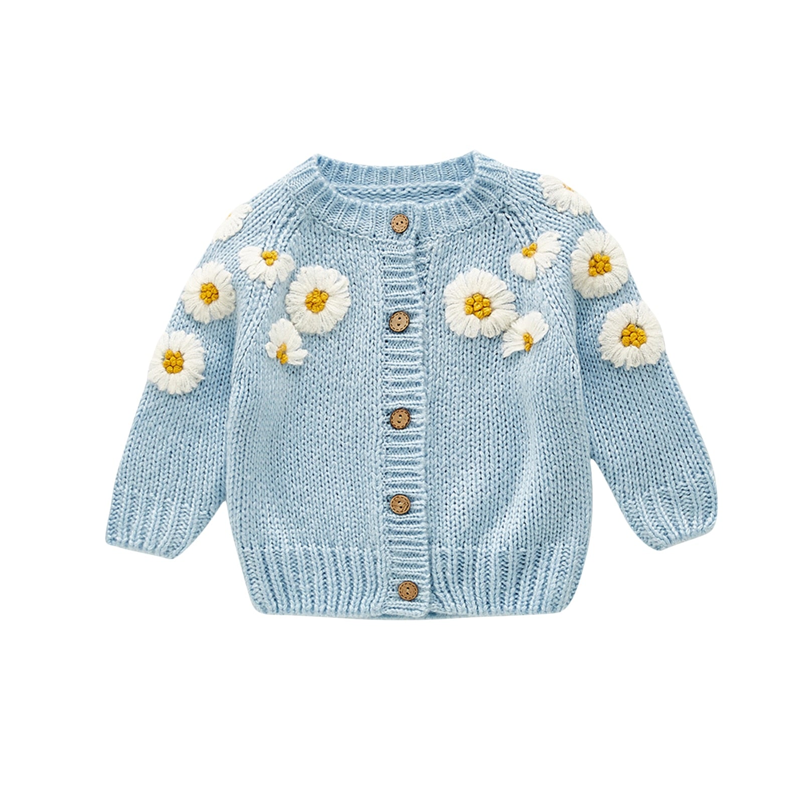 Baby O-Neck Floral Printed Knitting Sweaters, 2Colors childrensterritory