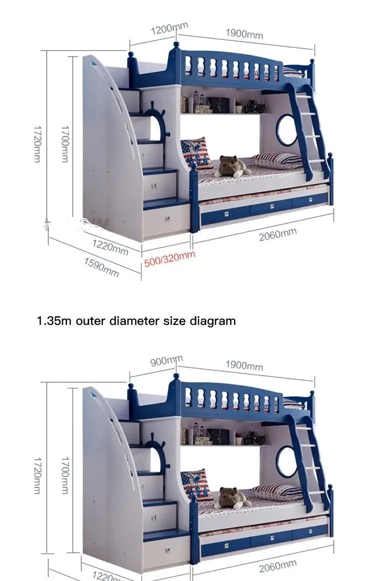 Luxurious Modern Style Kids Girls Pink Bunk Beds with Ladder childrensterritory