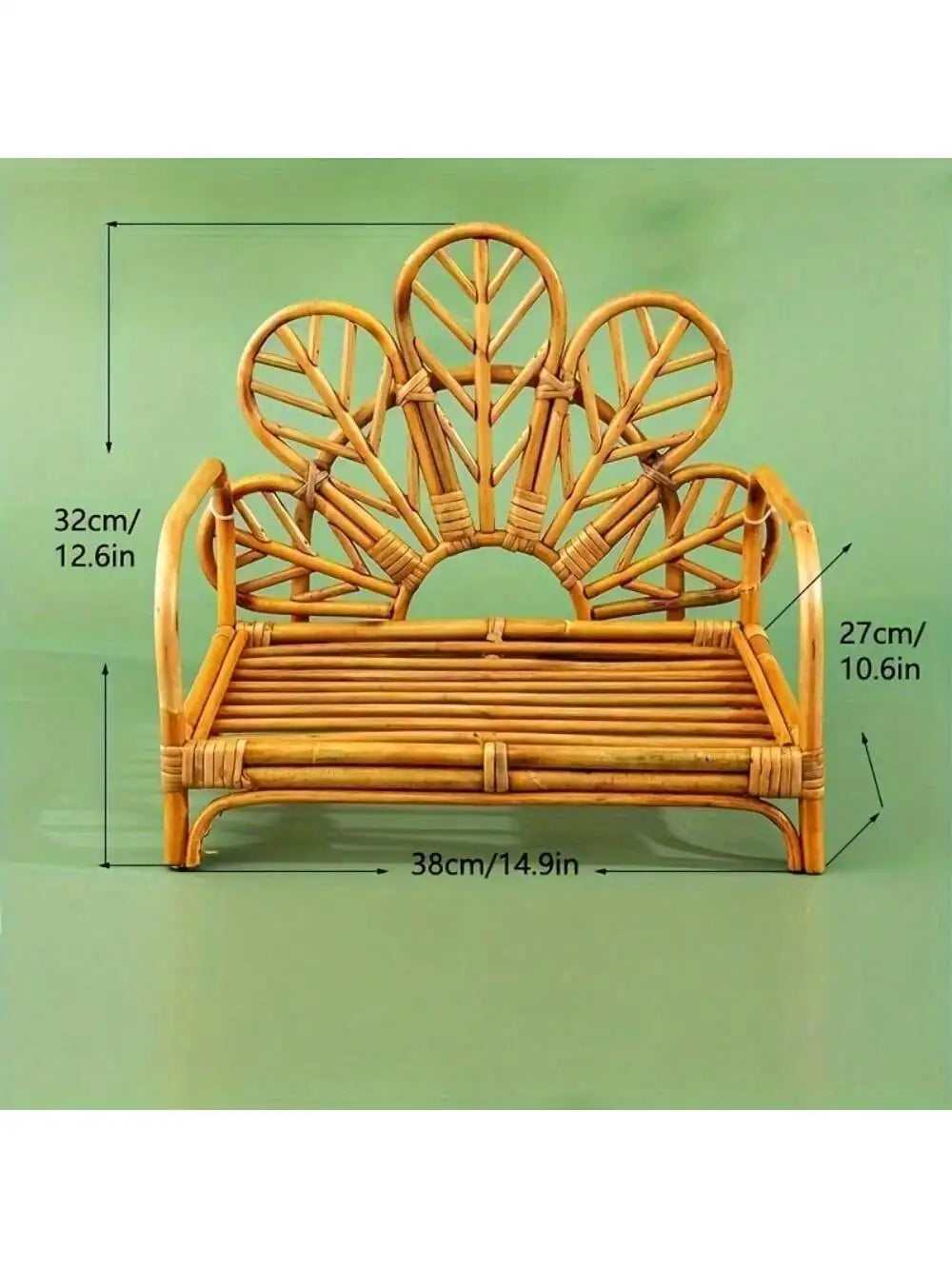 Vintage Handmade Wood Bamboo Basket Baby Photoshoot Prop childrensterritory