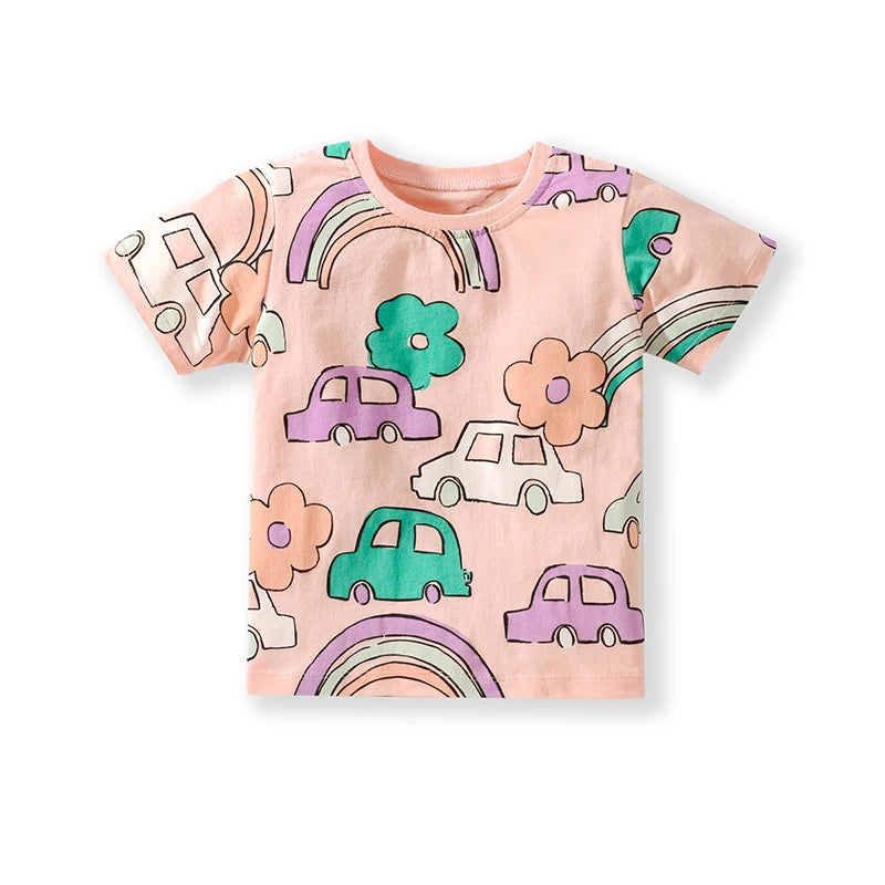 Cartoon Ladybug Design Little Girls Cotton Tops Tees