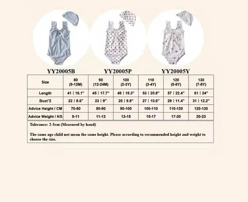 Baby Girl Stripe / Solid Color / Print Pattern Swimwear
