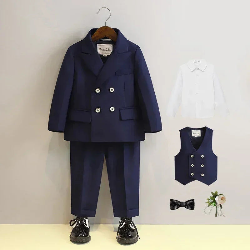 Kids Blazer Vest Pants Formal/Wedding Clothes Set