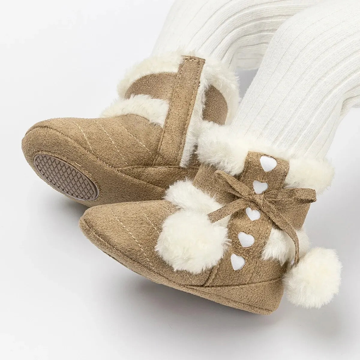 Pompom Design Warm Snow Boots in 4-Colors for Infants childrensterritory