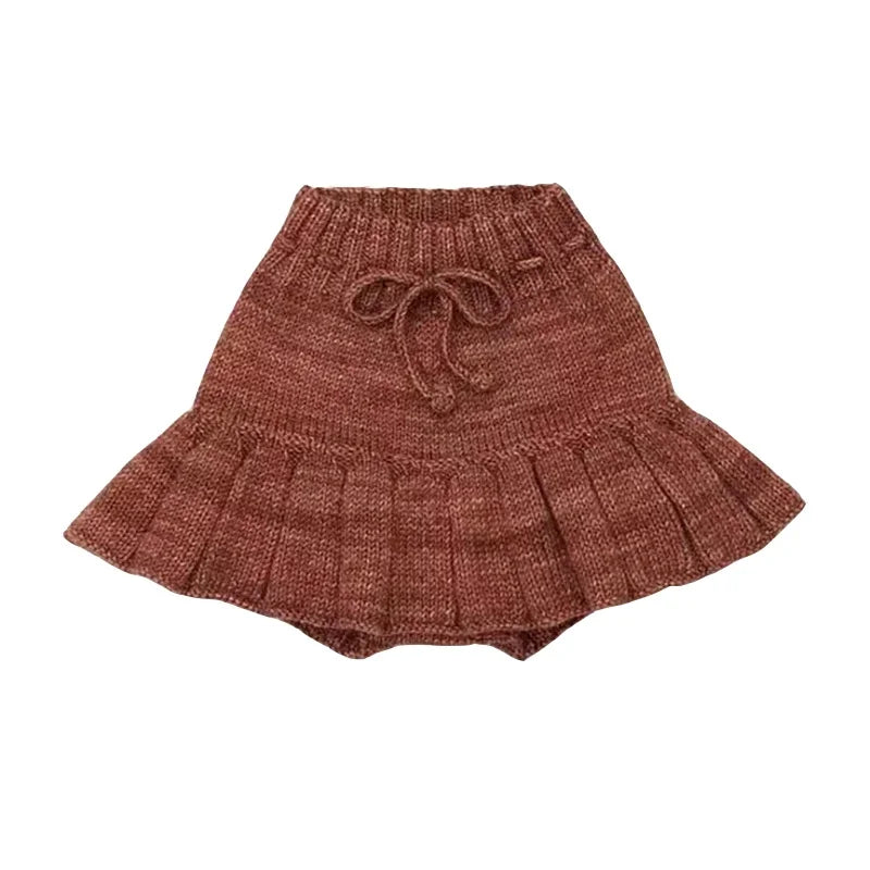 Toddler Girls Popcorn Chunky Knit Pullover Tops and Skirt Set childrensterritory