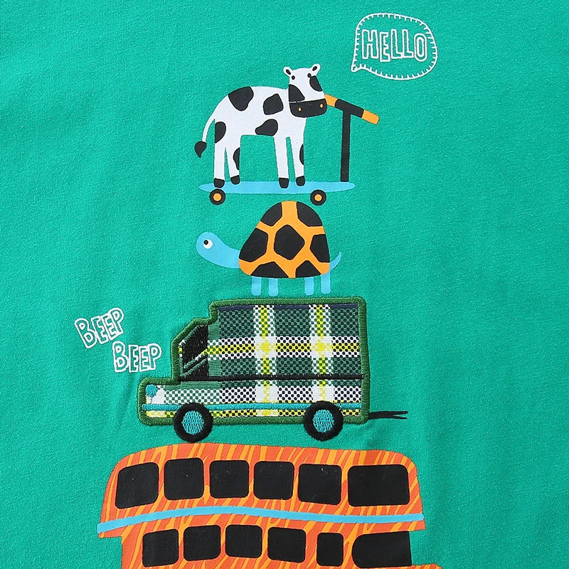 Boys Casual Cartoon Print Summer Clothing Set childrensterritory