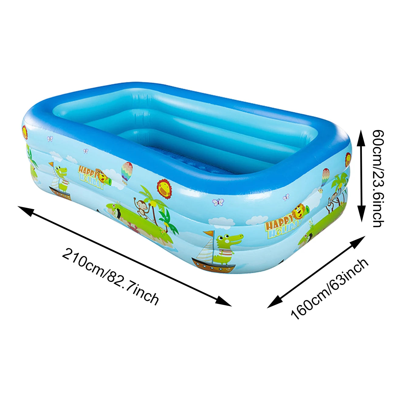 Rectangular Large Inflatable Swimming Pool Kids Outdoor Toy
