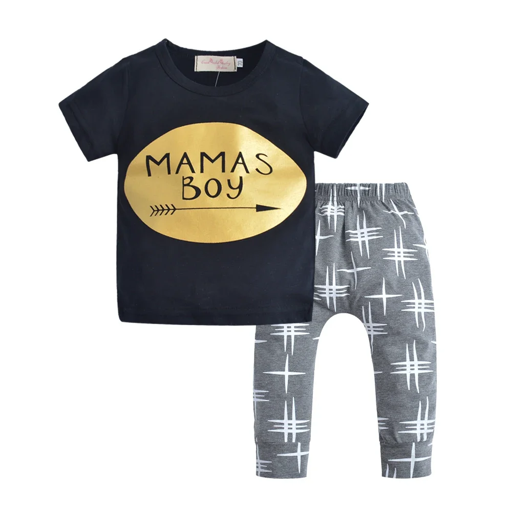 Baby Boy Cotton T-shirt and Pants (2 Pieces) Summer Outfit childrensterritory