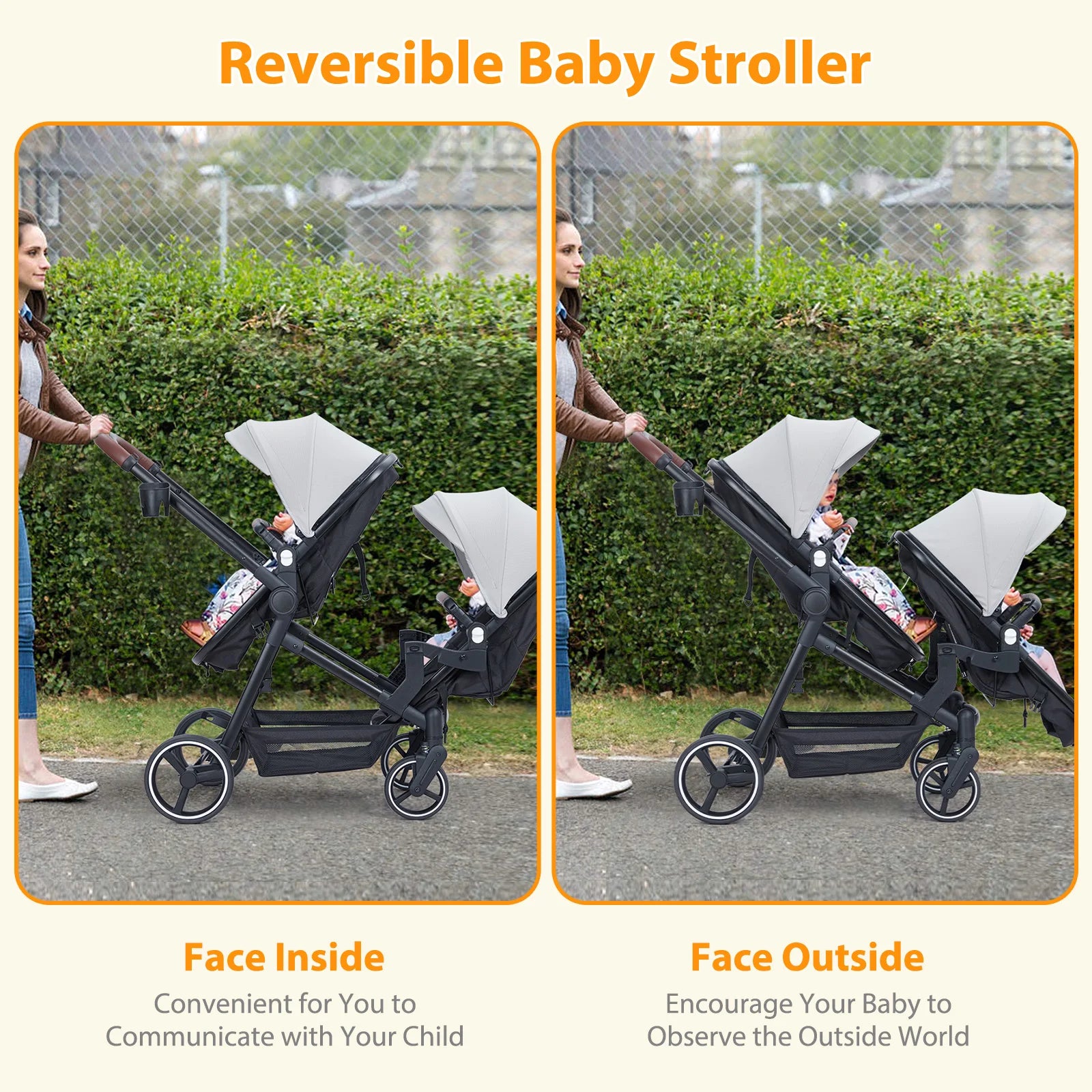 Baby Kids Smart Design Double Foldable Stroller childrensterritory