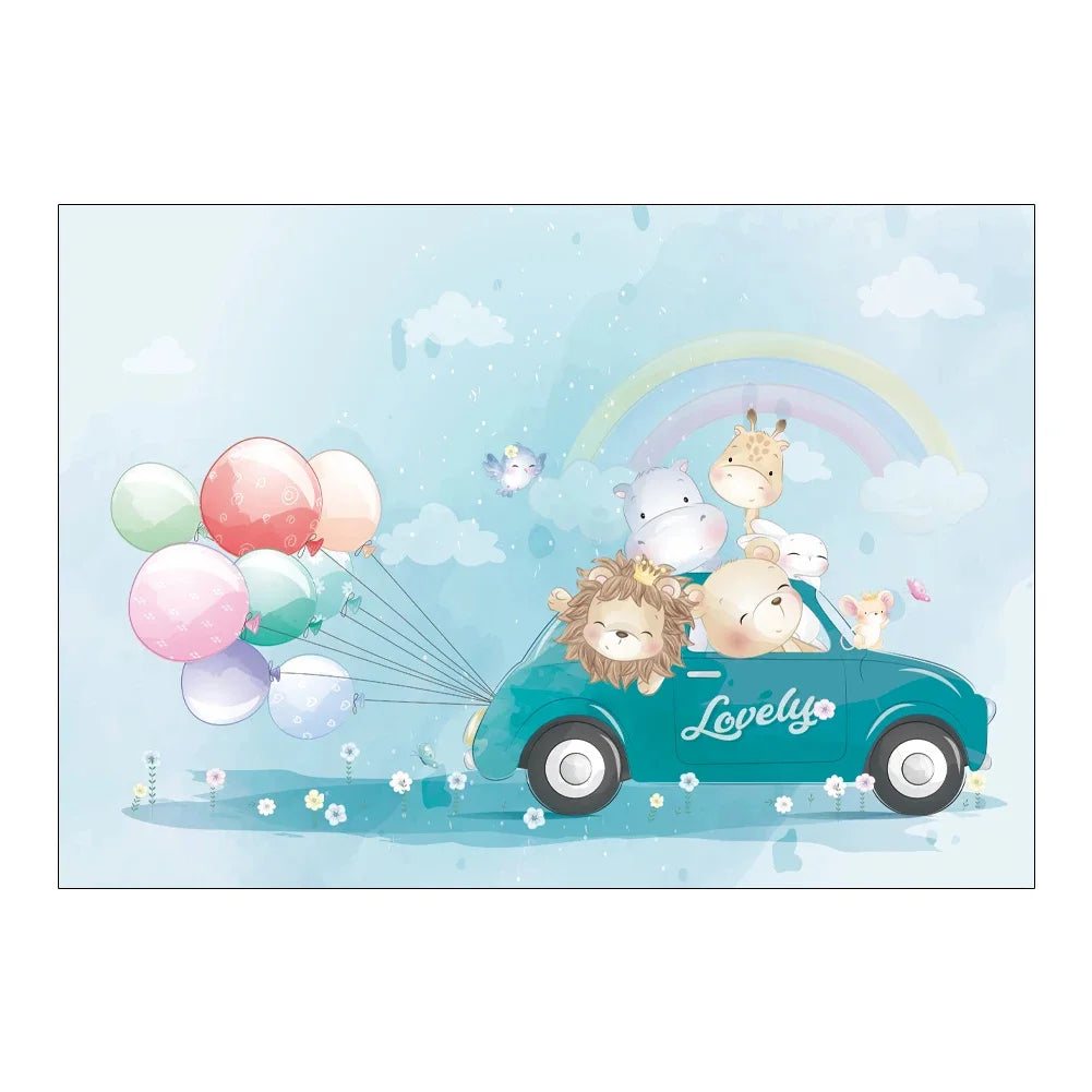 Cartoon Animal Pattern Non-slip Children Rooms Carpets