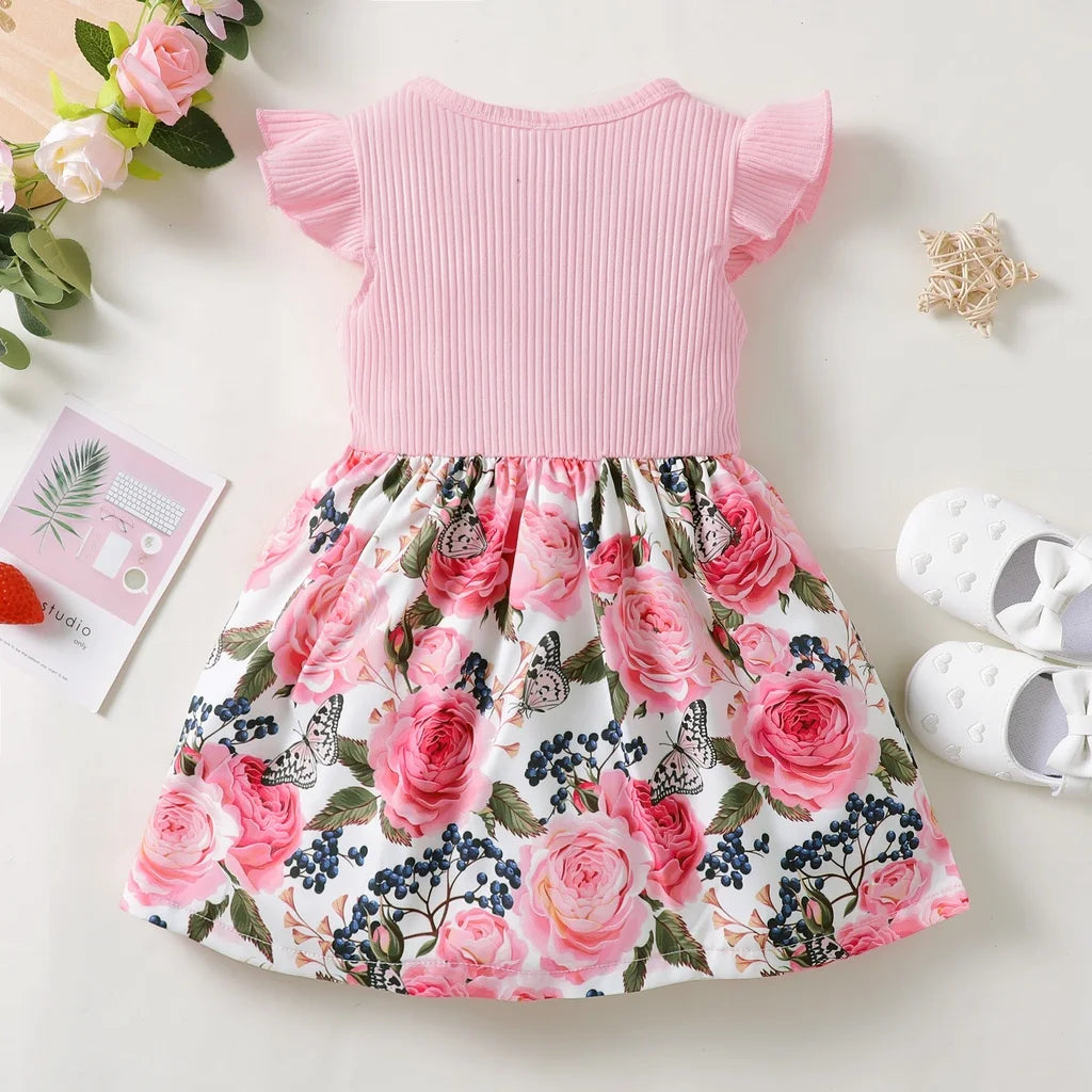 Little Girls Sleeveless Floral Princess Dress for Summer childrensterritory