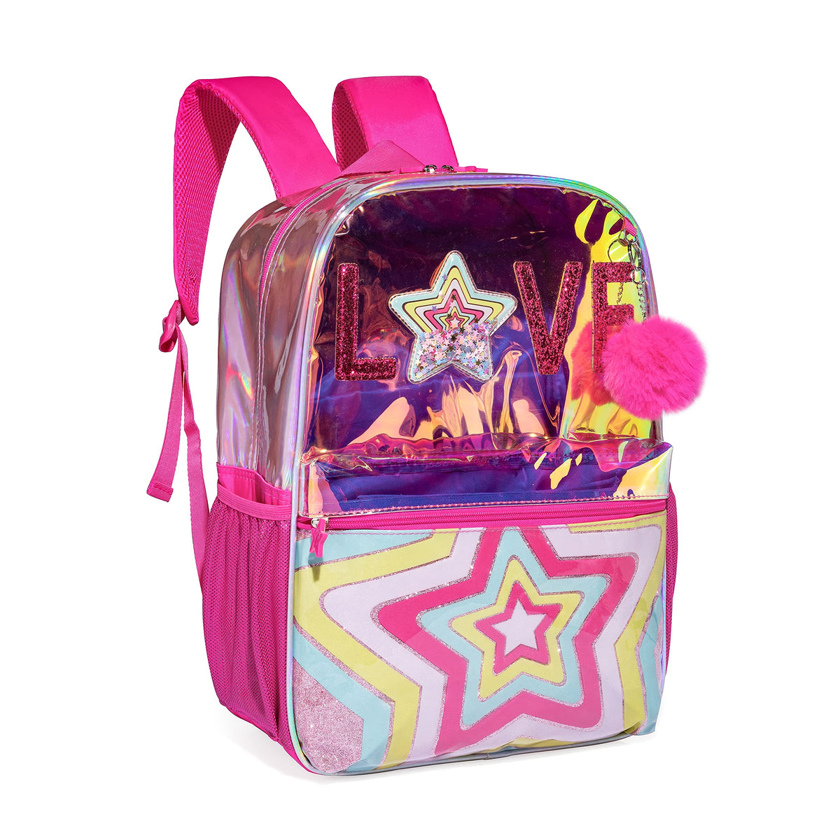 Sequin Heart and Star Design School Backpack Set for Girls childrensterritory
