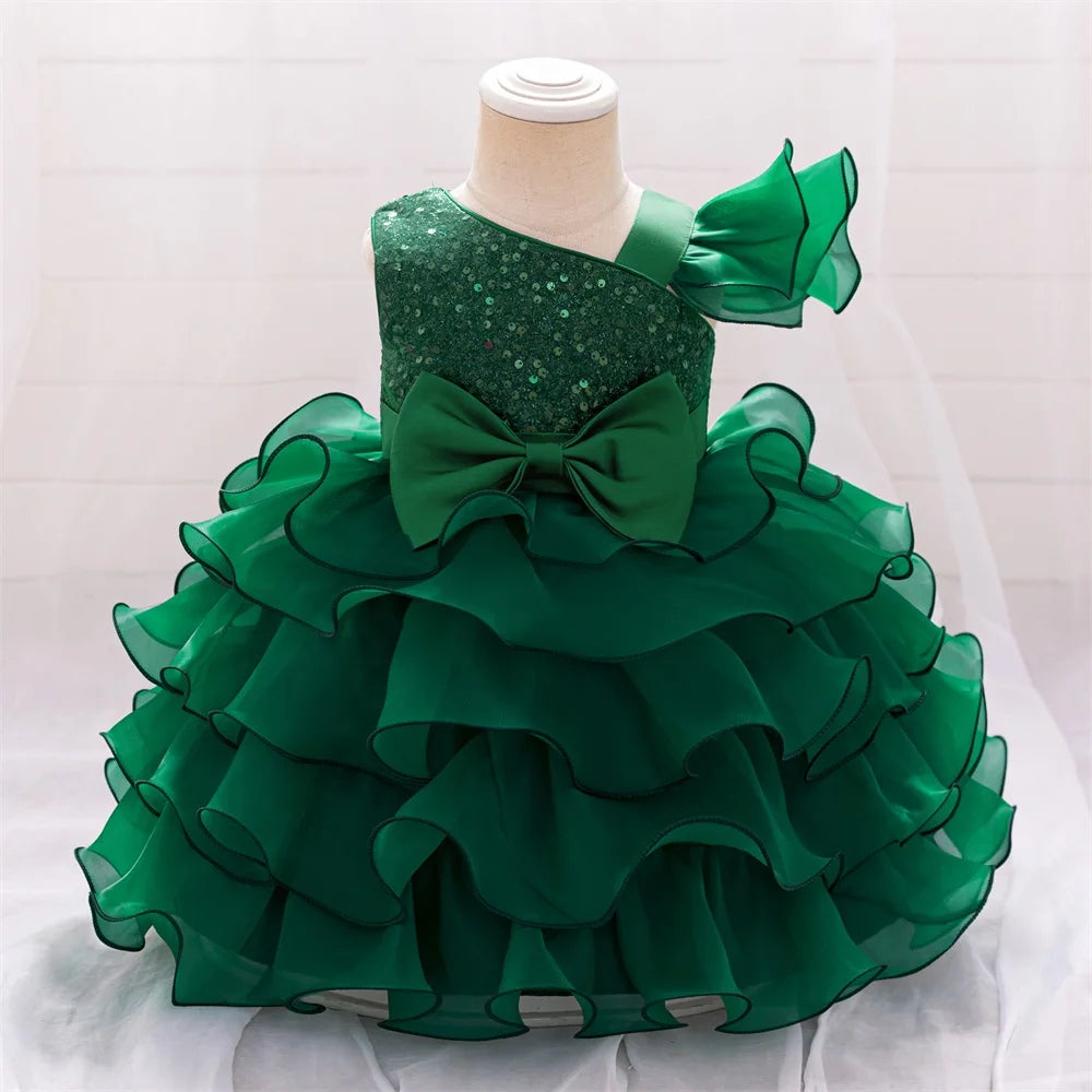 Toddler Girls Sequin Cake Design Summer Birthday Dresses childrensterritory
