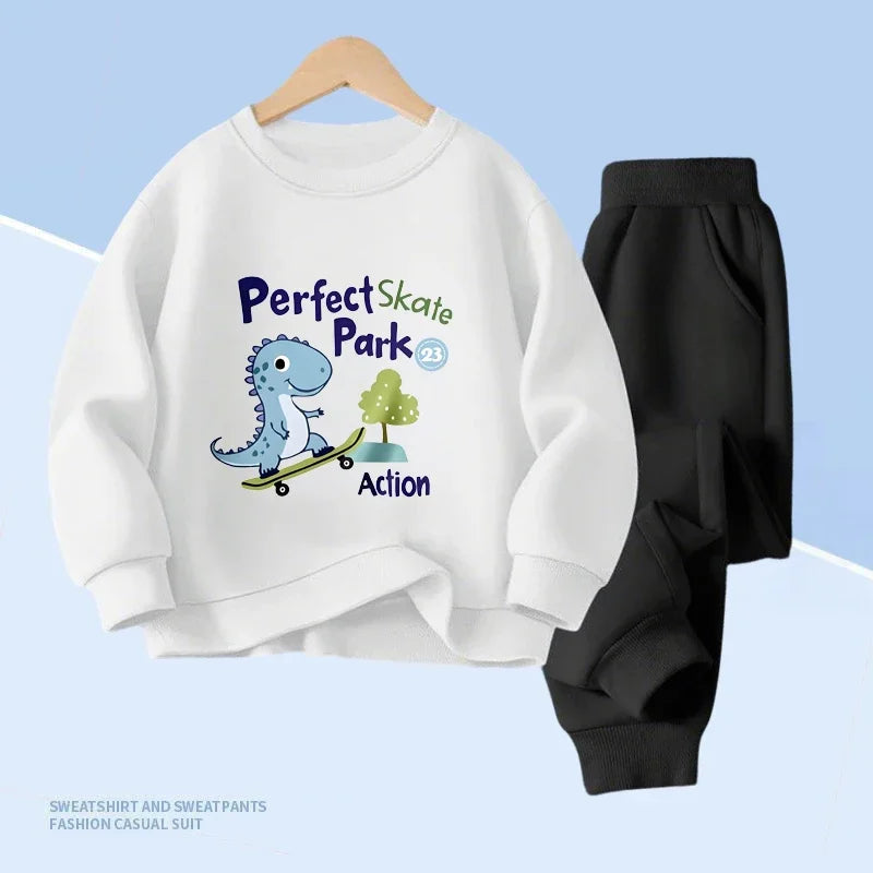 Kids 2pcs Dinosaur Printed Hoodie + Pants Set