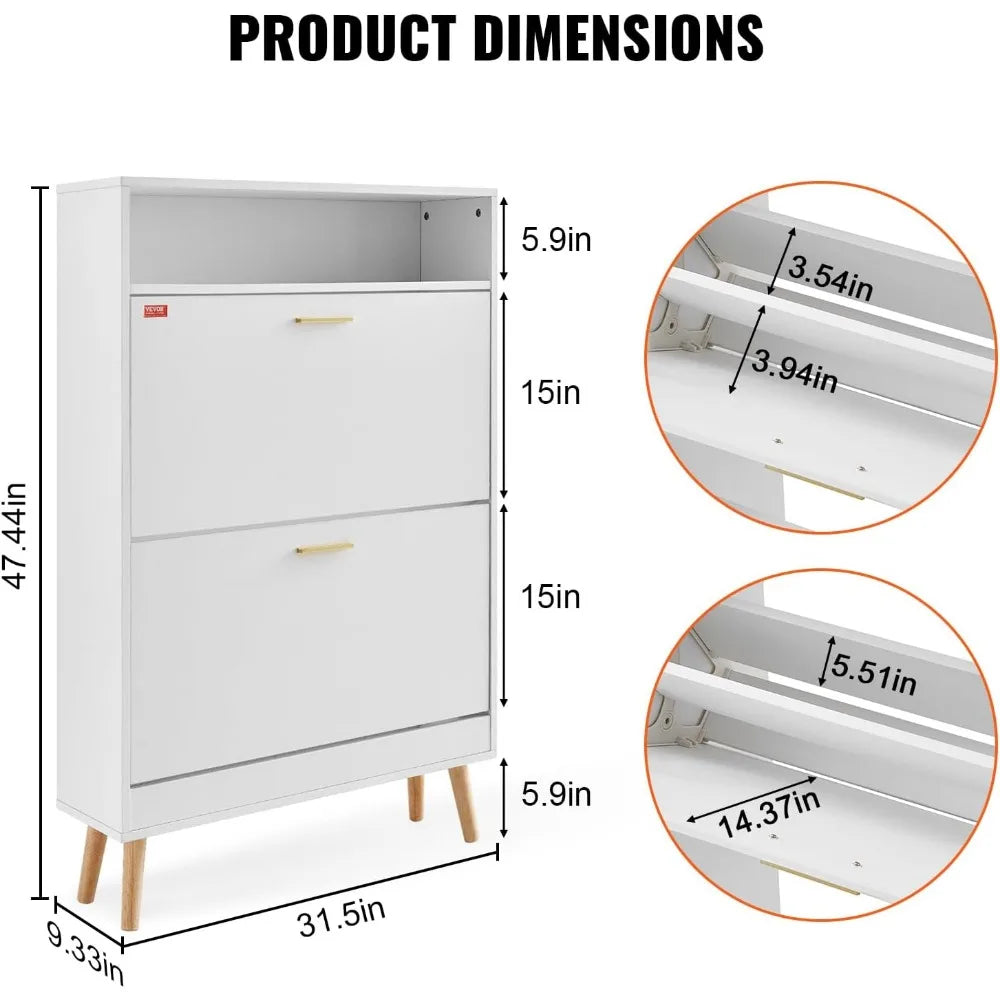 White Entryway Shoe Storage Cabinet for Home childrensterritory