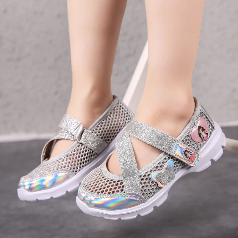 Non-slip Flowers Princess Flat Beach Sandals for Girls childrensterritory