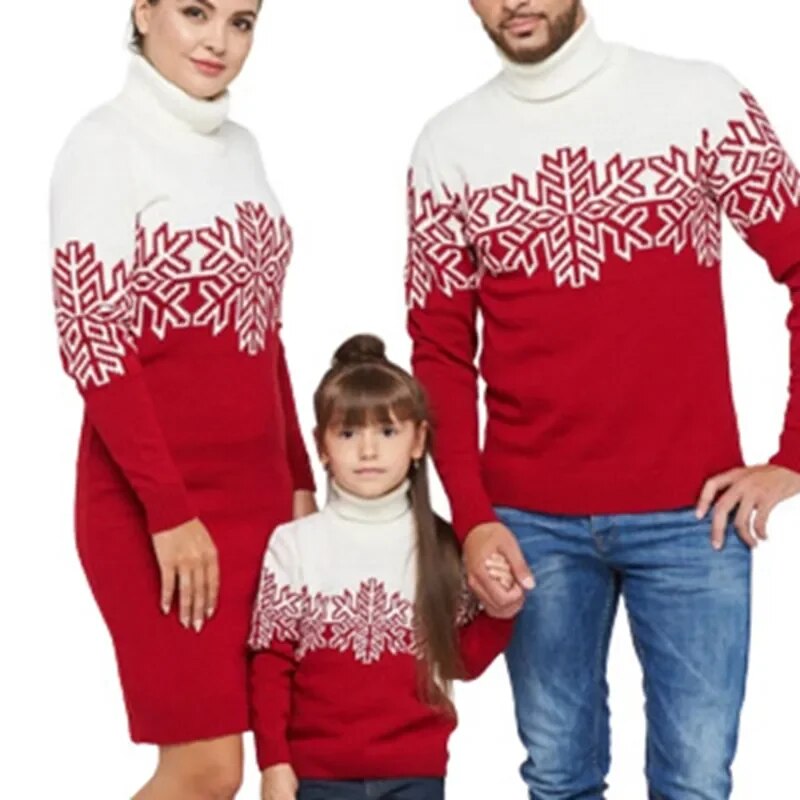 Christmas Family Look: Turtleneck Sweater and Knit Dress childrensterritory