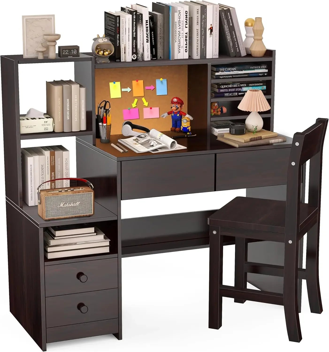 Kids Study Desk with 4 Drawers and Chair Set childrensterritory