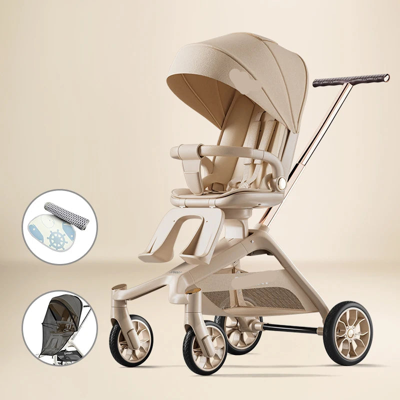 High View Portable Travel Stroller for Babies With 360°Swivel Seat